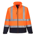 Orange-Navy - Front - Portwest Mens Contrast High-Vis Soft Shell Jacket