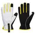 Black-Yellow - Front - Portwest Unisex Adult PW3 Leather Winter Gloves