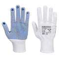 White-Blue - Front - Portwest Unisex Adult A110 Polka Dot Grip Gloves