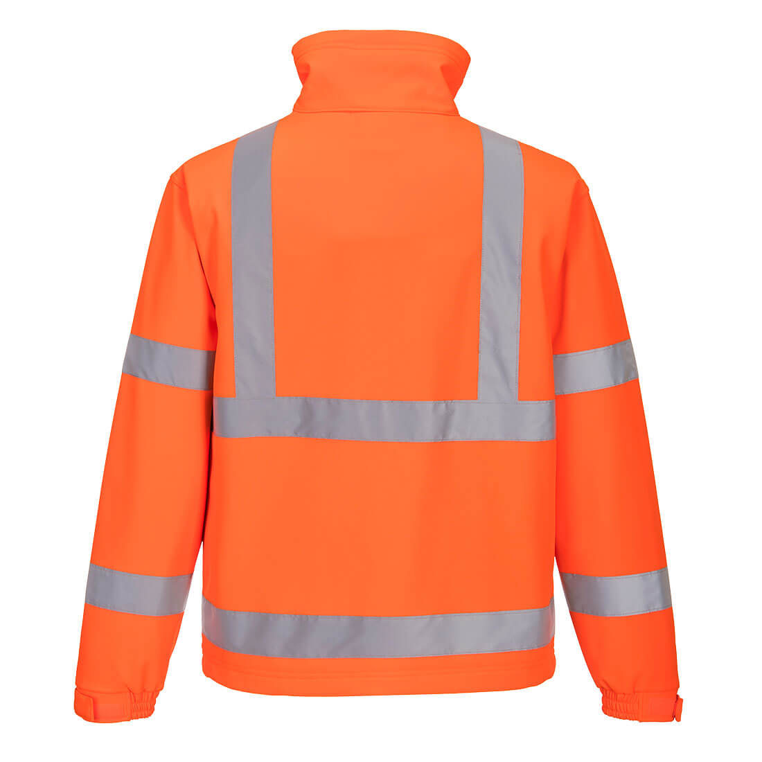 Orange - Back - Portwest Mens Classic High-Vis Soft Shell Jacket
