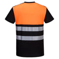 Black-Orange - Back - Portwest Mens PW3 Cotton High-Vis T-Shirt