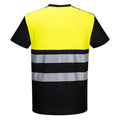 Black-Yellow - Back - Portwest Mens PW3 Cotton High-Vis T-Shirt
