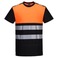 Black-Orange - Front - Portwest Mens PW3 Cotton High-Vis T-Shirt
