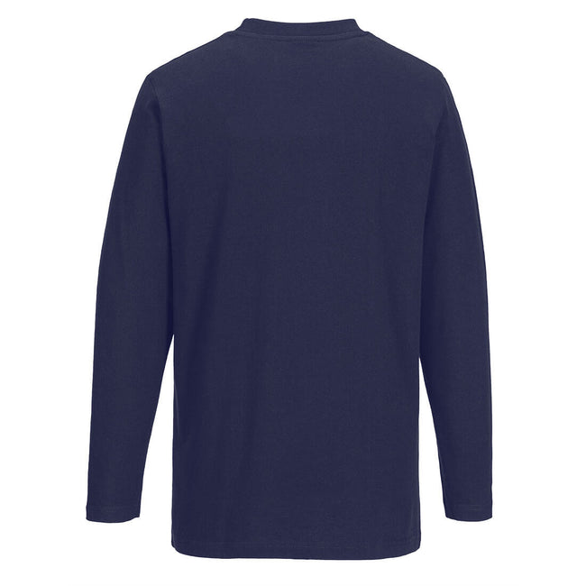 Navy - Back - Portwest Mens Long-Sleeved T-Shirt