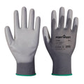 Grey - Front - Portwest A120 PU Palm Grip Gloves