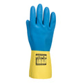 Yellow-Blue - Back - Portwest Unisex Adult Double Dipped Latex Gauntlet