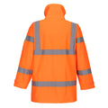 Orange - Back - Portwest Mens Rain Hi-Vis Safety Jacket