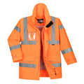 Orange - Front - Portwest Mens Rain Hi-Vis Safety Jacket