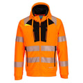 Orange-Black - Front - Portwest Mens DX4 Hi-Vis Safety Full Zip Hoodie