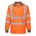 Orange - Front - Portwest Mens Hi-Vis Long-Sleeved Safety Polo Shirt