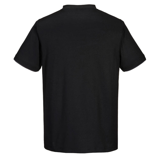 Black-Zoom Grey - Back - Portwest Mens Cotton Active T-Shirt