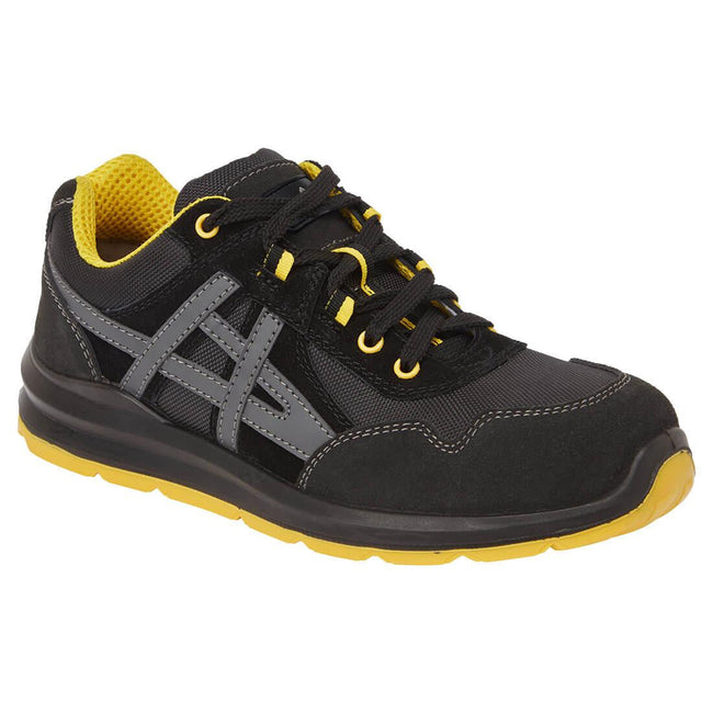 Black - Front - Portwest Unisex Adult Steelite Mersey Leather Safety Trainers