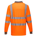 Orange - Back - Portwest Mens Hi-Vis Long-Sleeved Safety Polo Shirt