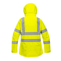 Yellow - Back - Portwest Womens-Ladies Rain Hi-Vis Breathable Jacket