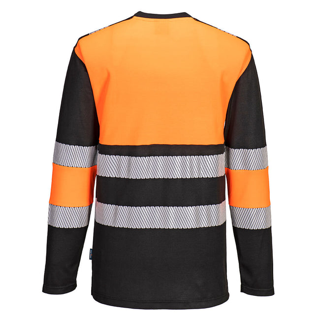 Orange-Black - Back - Portwest Mens PW3 Cotton High-Vis T-Shirt