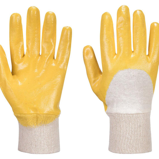 Yellow - Front - Portwest Unisex Adult A330 Lightweight Nitrile Safety Gloves