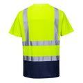 Yellow-Navy - Back - Portwest Mens Contrast High-Vis Short-Sleeved T-Shirt