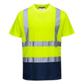 Yellow-Navy - Front - Portwest Mens Contrast High-Vis Short-Sleeved T-Shirt