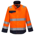 Orange-Navy - Front - Portwest Mens Hi-Vis Modaflame Safety Jacket