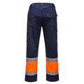 Orange-Navy - Back - Portwest Mens Contrast Hi-Vis Work Trousers