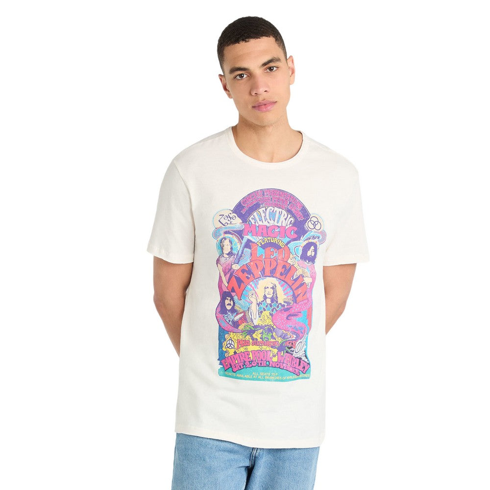 Multicoloured - Lifestyle - Amplified Unisex Adult Electric Magic Led Zeppelin Vintage T-Shirt
