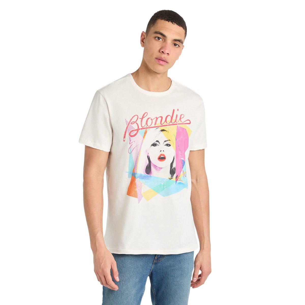 White - Lifestyle - Amplified Unisex Adult Ahoy 80´s Blondie Vintage T-Shirt