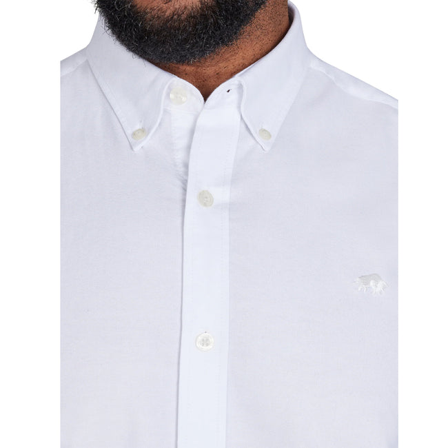 White - Back - Raging Bull Mens Oxford Lightweight Short-Sleeved Shirt
