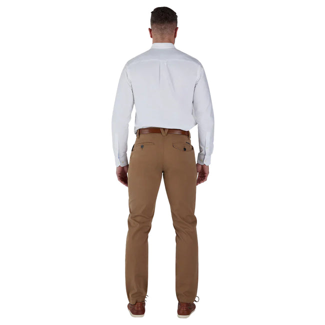 Brown - Back - Raging Bull Mens Tapered Leg Chinos