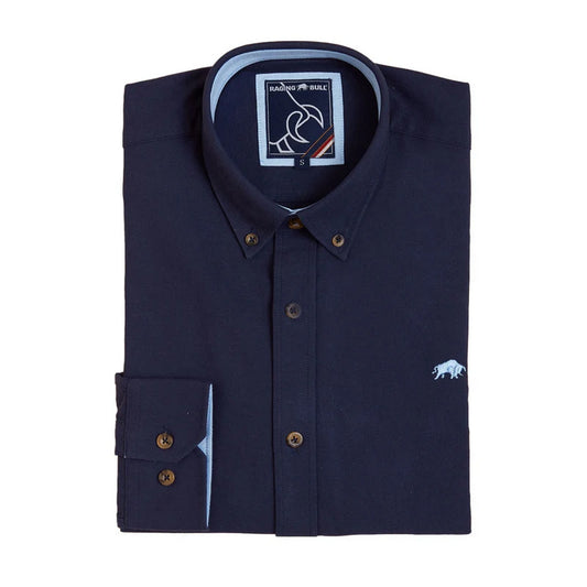 Navy - Front - Raging Bull Mens Classic Oxford Long-Sleeved Shirt