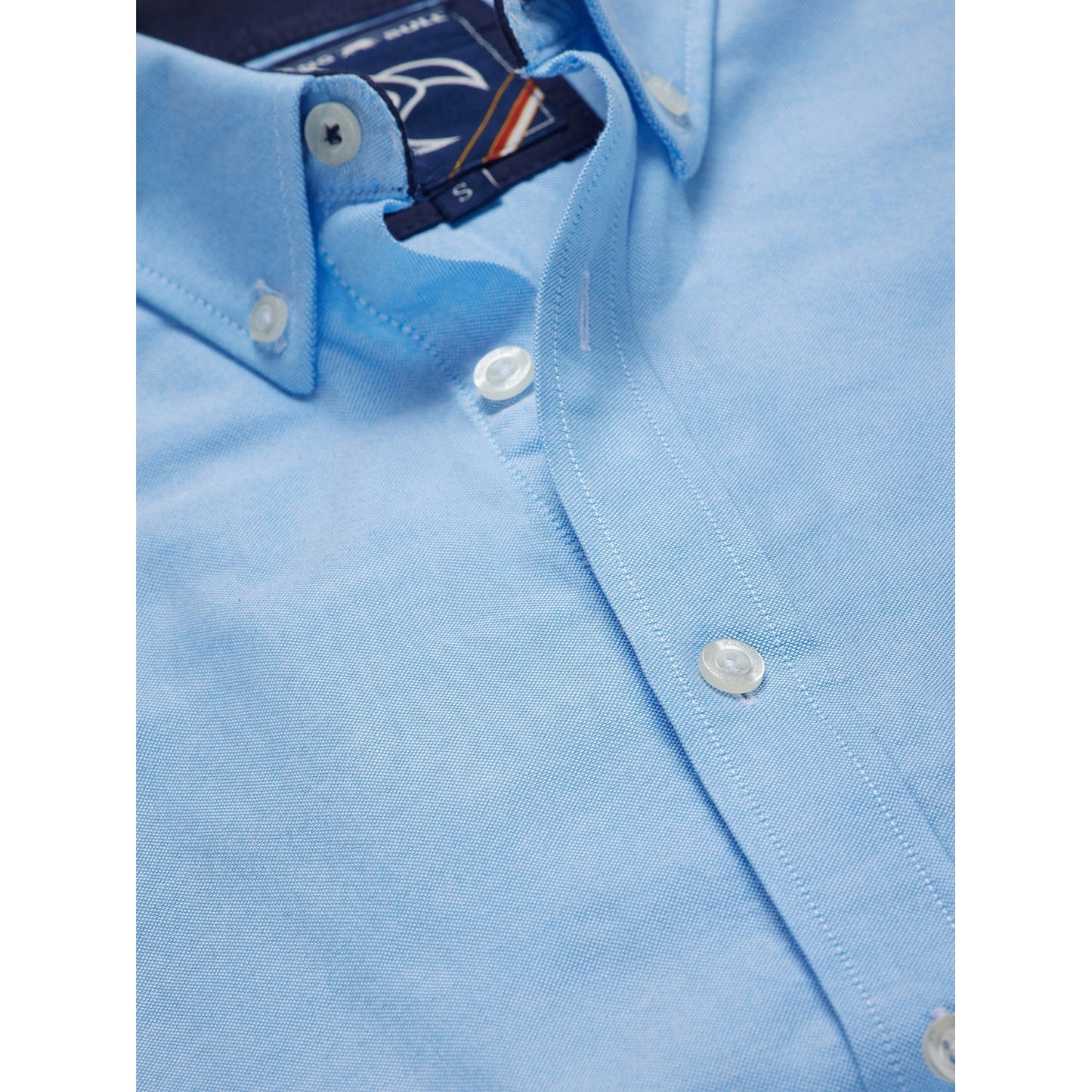 Sky Blue - Side - Raging Bull Mens Classic Oxford Long-Sleeved Shirt