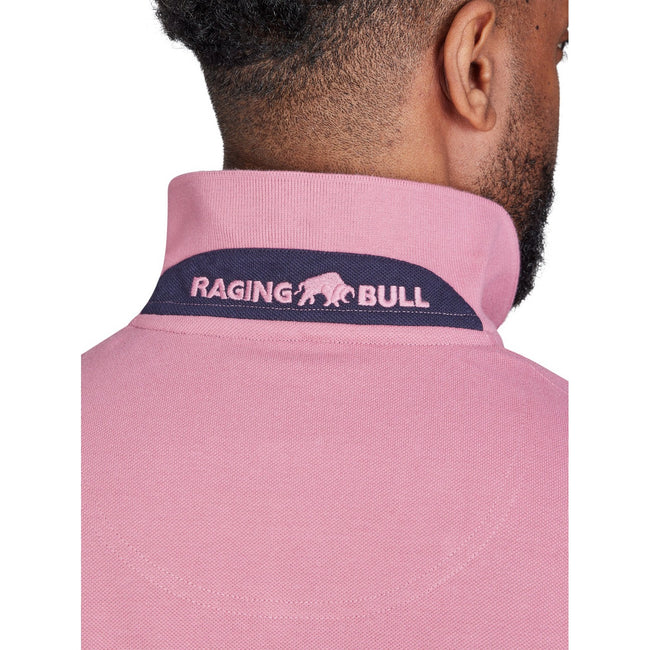 Rose - Side - Raging Bull Mens Classic Organic Polo Shirt