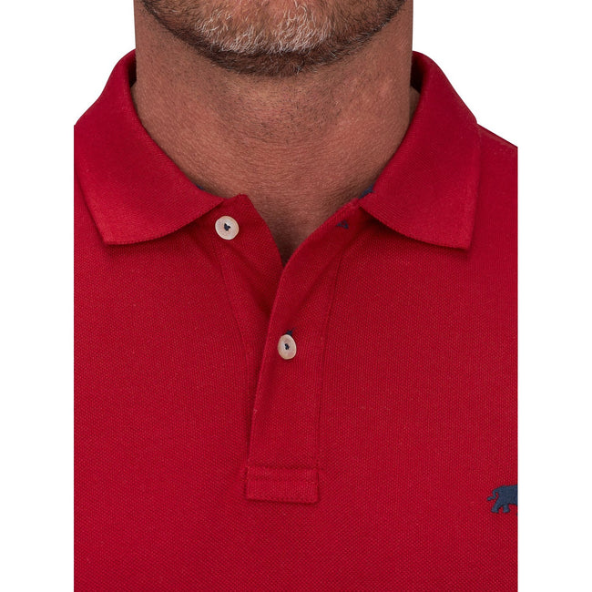 Red - Side - Raging Bull Mens Classic Organic Polo Shirt