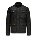 Black - Front - Raging Bull Mens Wax Effect Jacket