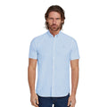 Sky Blue - Side - Raging Bull Mens Oxford Lightweight Short-Sleeved Shirt
