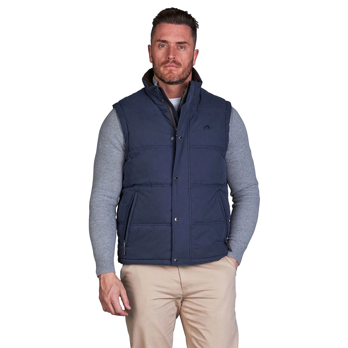 Navy - Side - Raging Bull Mens Classic Padded Gilet