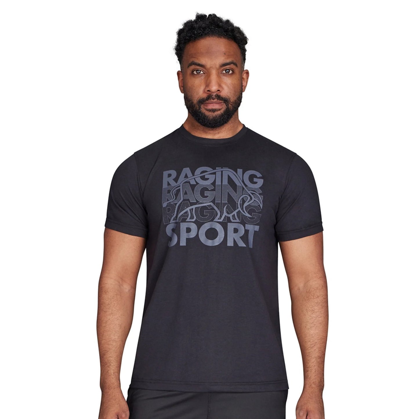 Black - Pack Shot - Raging Bull Mens RB Sport Graphic Print T-Shirt