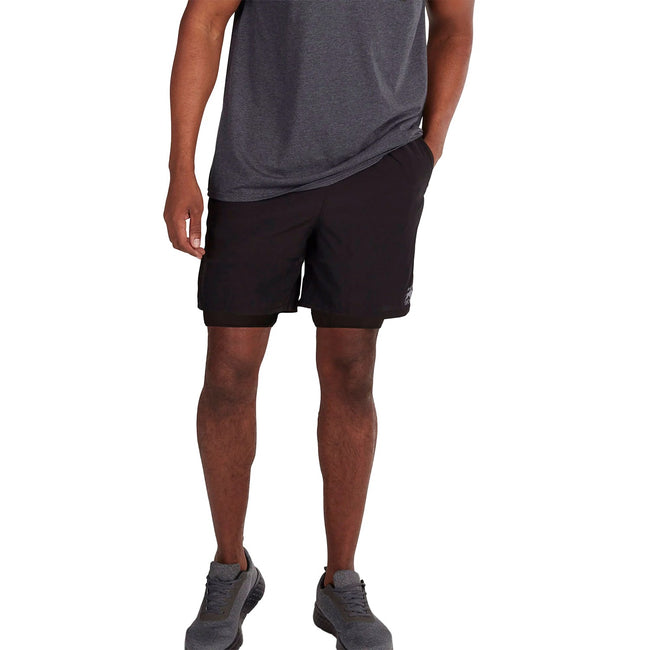 Black - Front - Raging Bull Unisex Adult Performance 2 in 1 Shorts