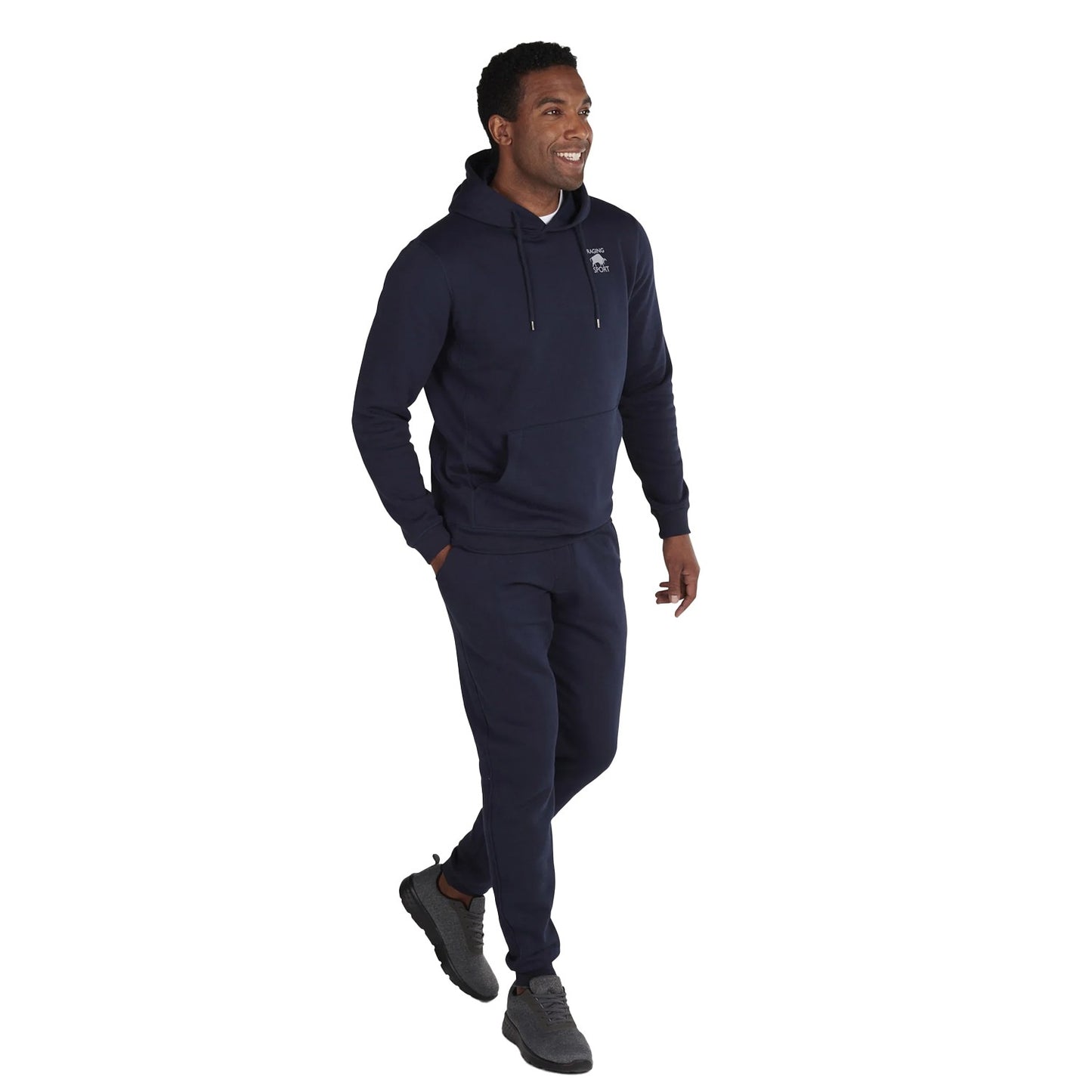 Navy - Pack Shot - Raging Bull Mens Plain Jogging Bottoms