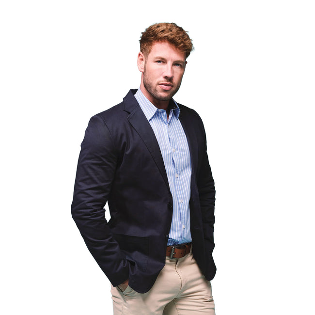 Navy - Back - Raging Bull Mens Plain Casual Blazer