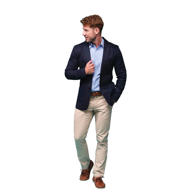 Navy - Side - Raging Bull Mens Plain Casual Blazer