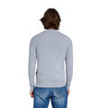 Grey Marl - Back - Raging Bull Mens Knitted Baseball Collar Cardigan