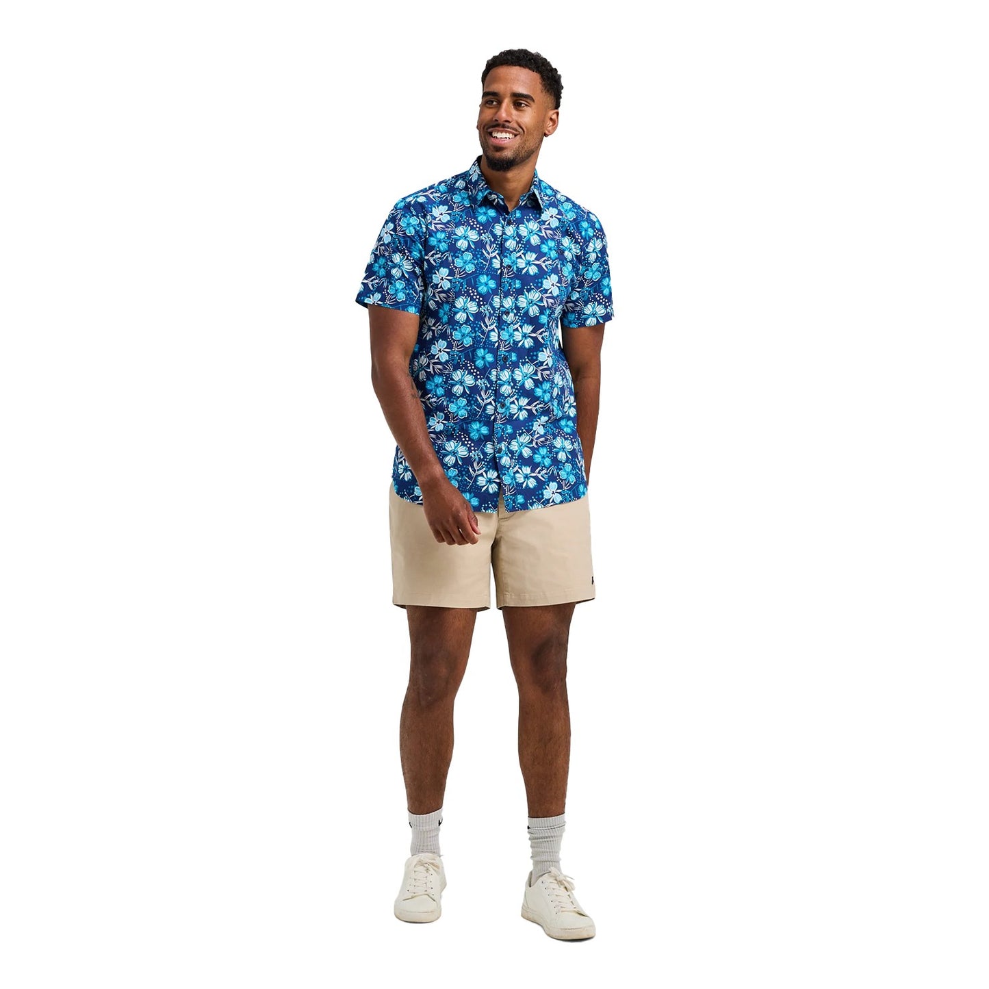 Navy - Lifestyle - Raging Bull Mens Blossom Short-Sleeved Shirt