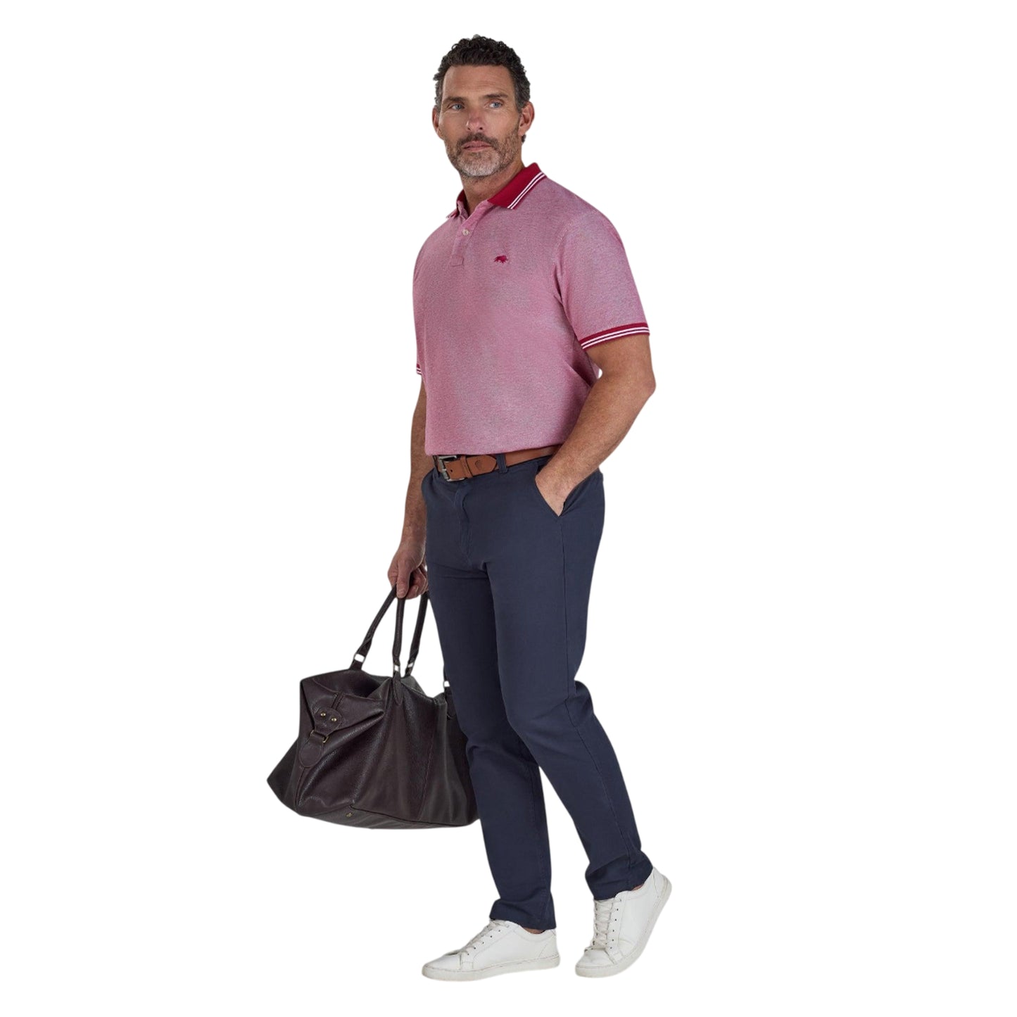 Berry - Lifestyle - Raging Bull Mens Two Tone Pique Polo Shirt