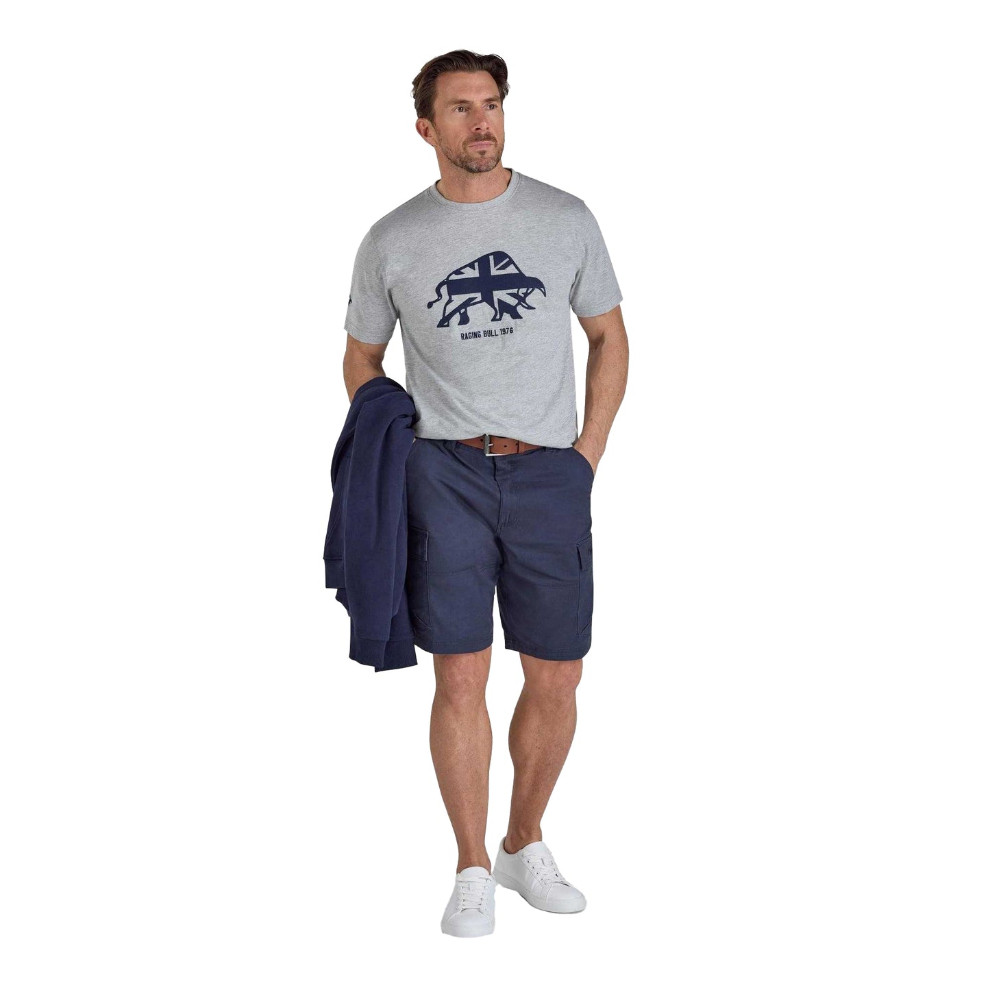 Grey Marl - Lifestyle - Raging Bull Mens Bull Embroidered T-Shirt