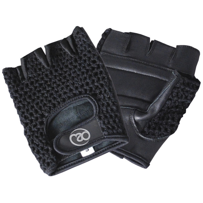 Black - Front - Fitness Mad Unisex Adult Leather Fingerless Gloves