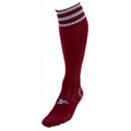 Maroon-White - Front - Precision Childrens-Kids 3 Stripe Pro Football Socks