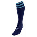 Navy-Sky Blue - Front - Precision Childrens-Kids 3 Stripe Pro Football Socks