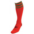 Red-Green - Front - Precision Childrens-Kids 3 Stripe Pro Football Socks