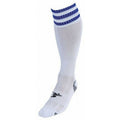 White-Royal Blue - Front - Precision Childrens-Kids 3 Stripe Pro Football Socks