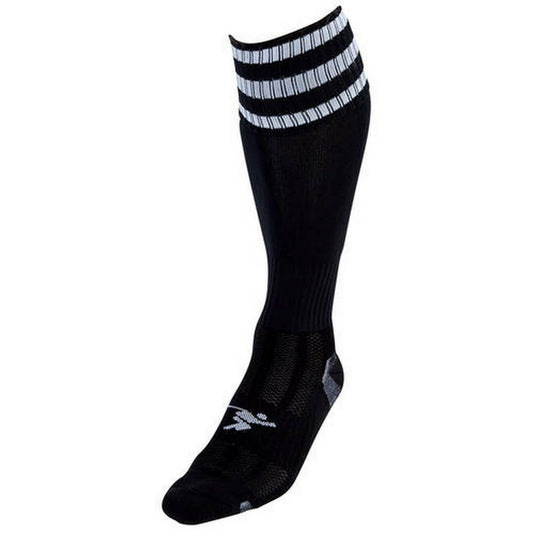 Black-White - Front - Precision Childrens-Kids 3 Stripe Pro Football Socks